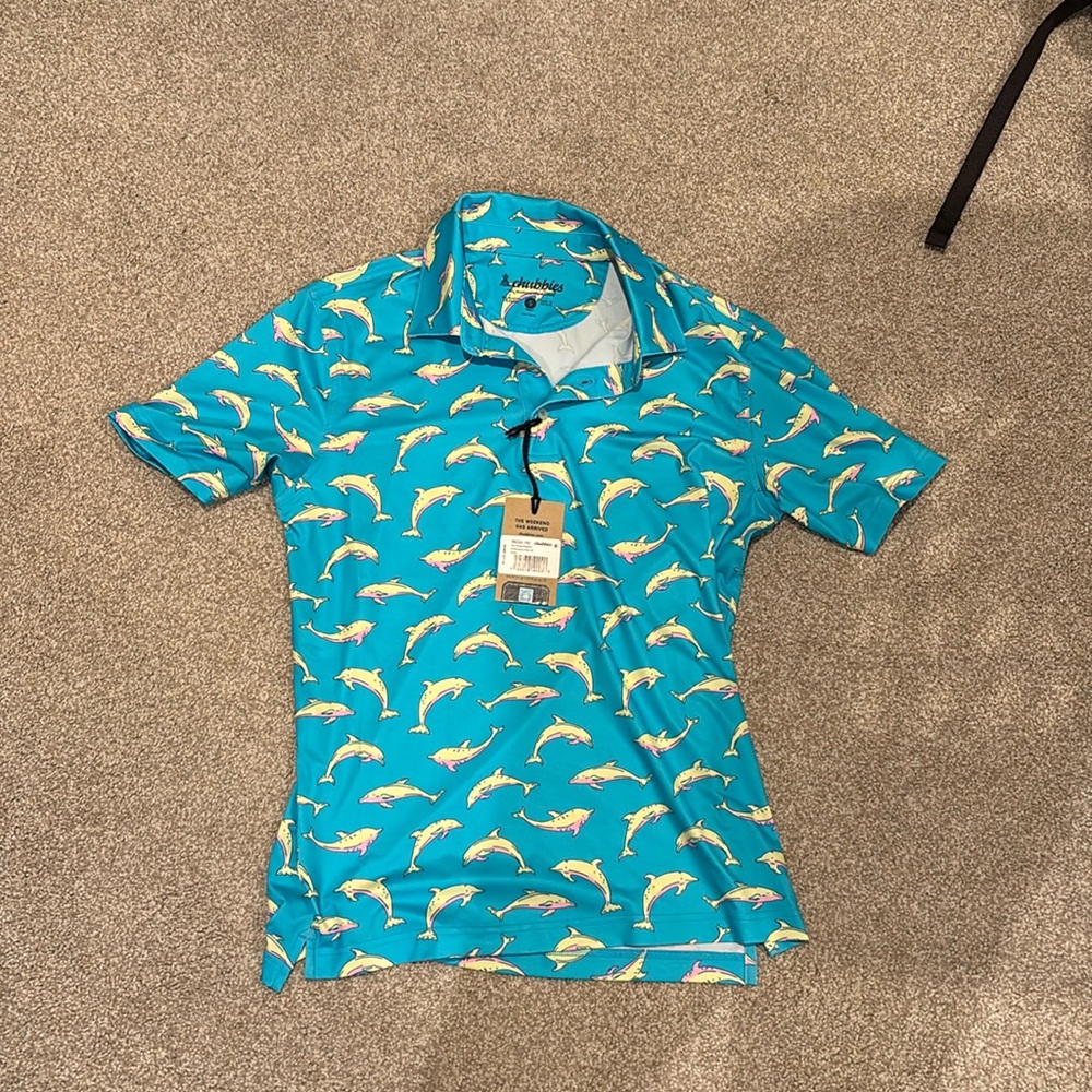 NWT/Brand New/Chubbies/Polo/Yellow Dolphin/Men S